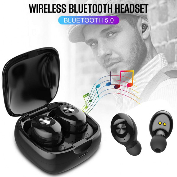 Bluetooth Trådløse Høretelefoner med ladeboks - TWS XG12, Sort