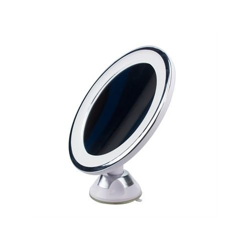 UNIQ Rund Sugekop Spejl LED Lys + 10x forstørrelsesspejl - Hvid