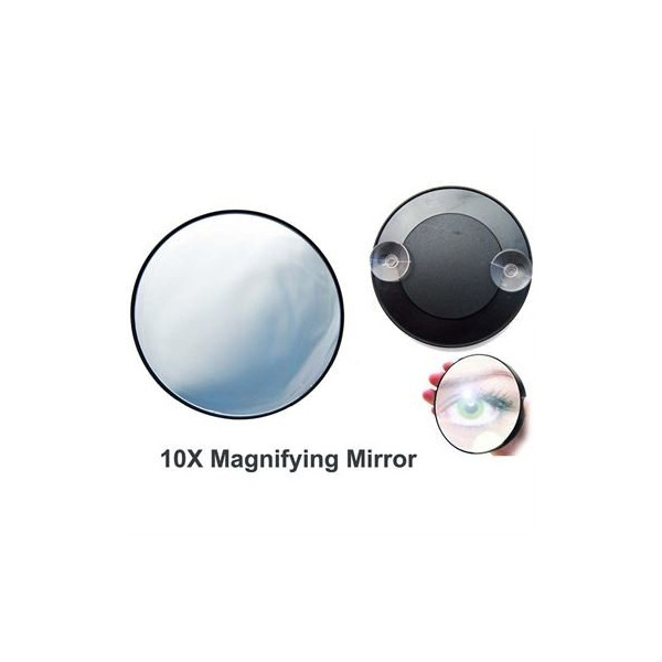 UNIQ Mini Spejl 10X forstørrelse + sugekop - Sort
