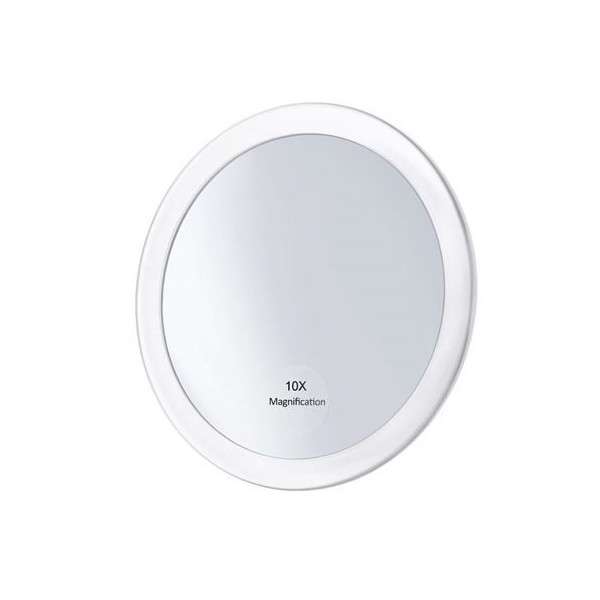 UNIQ Mini Spejl 10X forstørrelse + sugekop - Hvid