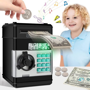 Elektronisk Pengeskab / Sparegris til børn - med mønt og