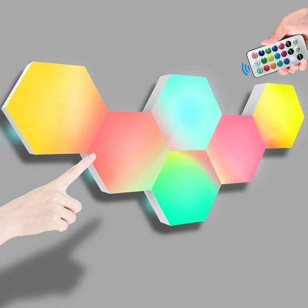 Hexagon LED Touch Lysplader med fjernbetjening