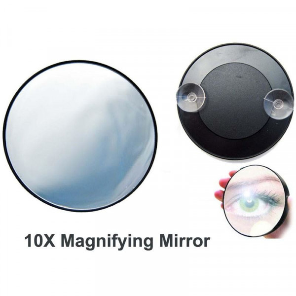 Makeup spejl 10X forstørrelse med sugekop, UNIQ - Sort