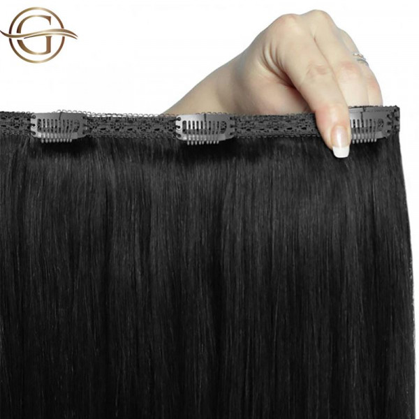 Clip-on Hair Extensions no.1 Sort - 7 sæt - 50 cm | Gold24