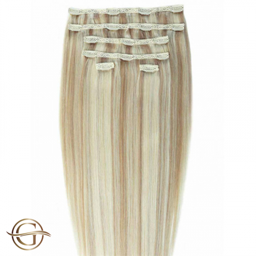 Clip-on Hair Extensions no.27/613 Blondemix - 7 sæt - 60 cm |